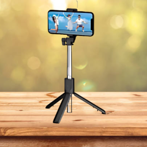 HypeTeck Bluetooth Selfie Stick with LED Light | 3-in-1 Tripod Stand Included