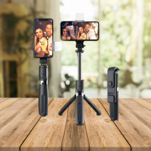 HypeTeck Multifunctional Selfie Stick with LED Light | 3-in-1 Tripod Stand