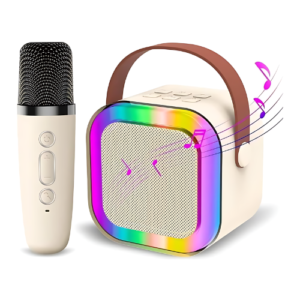 HypeTeck Mini Karaoke Speakers with Wireless Mic & Dynamic Lights